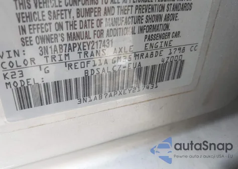 2014 Nissan Sentra S from USA, damaged, VIN 3N1AB7APXEY217431